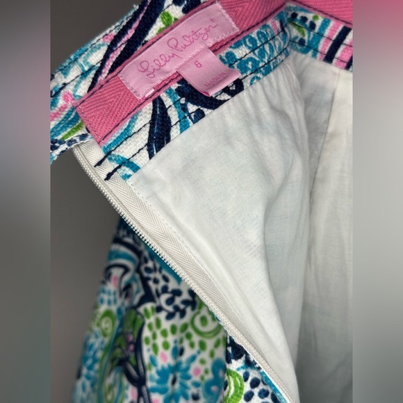 Lilly Pulitzer Melanie Pencil Knee-Length Skirt Blue Floral Peacock Women’s 6 - Picture 3 of 6